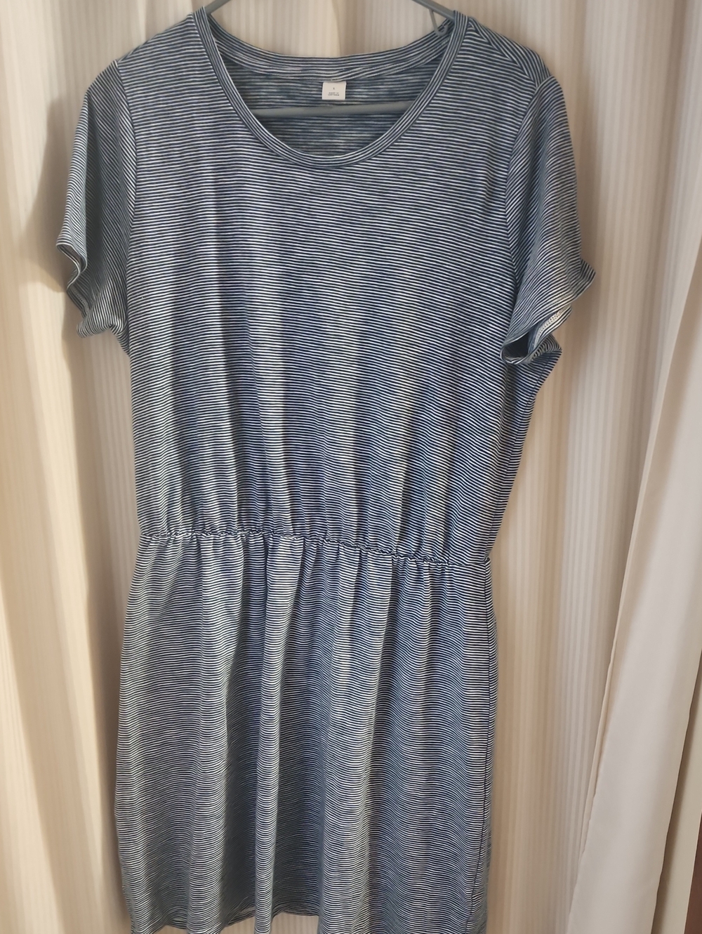 Old Navy Blue and White Striped Midi Dress